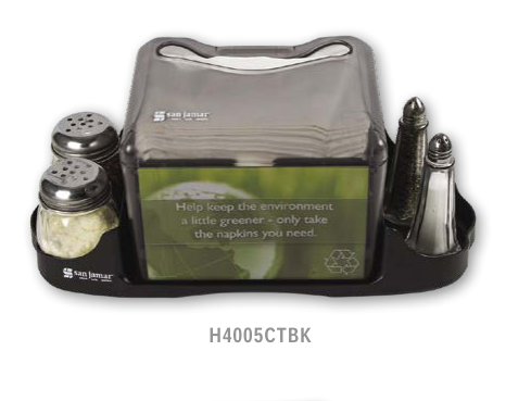 Product image #5 for Venue Tabletop Fullfold Napkin Dispenser with Condiment Caddy, Translucent Black Pearl