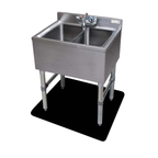 Thumbnail image #5 for Steel Works Stainless SWBAR2B26 Two-Compartment Underbar Hand Sink, 18-Gauge 304 Stainless Steel, No Drainboard, 10-Inch Deep Bowls