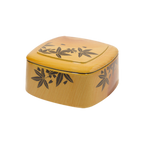 Thumbnail image #1 for Korin Inc NR-102A Square Plastic Chirashi Bento Box with Lid, 6 x 6 x 3 Inches, Black Maple Leaf Design