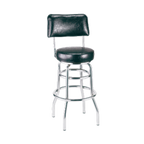 Thumbnail image #1 for G & A Commercial Seating Classic 148-24 24" Counter-Height Swivel Barstool with Vinyl Upholstered Back and Seat, Chrome Frame, Double Footring