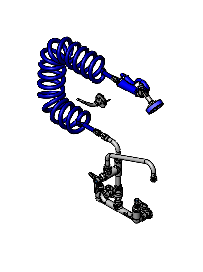 Product image #5 for T&S Brass Pet Grooming Wall-Mount Mixing Faucet & Spray Assembly, 8" Adjustable Centers, 10" Swing Nozzle