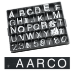 Thumbnail image #1 for AARCO Products HF2.0 2" Helvetica Letter Set, Universal Single Tabs, 160 Characters, White
