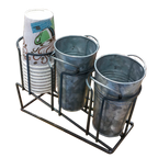 Thumbnail image #1 for G.E.T. Urban Renewal MTS-3T-MG 3-Tier Angled Cup & Lid Organizer, Metal Gray