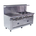 Thumbnail image #1 for Royal Range of California Royal Series RR-6G36 72" Gas Restaurant Range with 6 Open Burners, 36" Griddle and 2 Standard Ovens
