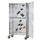 Thumbnail image #1 for 1880 Hospitality Focus Foodservice FDMWR2448CH Mobile Wire Security Cage Wine Rack, Chrome, 24"D x 48"W x 68"H
