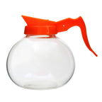 Thumbnail image #1 for CAC China BVCD-64OR-G Glass Coffee Decanter, 64 oz, Orange Handle Case of 24