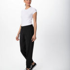 Thumbnail image #1 for Chef Works Jogger PBE02-BLK-XS Unisex Black Chef Jogger Pants, 4-Way Stretch, Elastic Waist, Zippered Side Pocket, XS