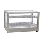 Thumbnail image #1 for Equipex LLC Roller Grill WD780S-2 2-Tier Hot Food Warming Display, Stainless Steel & Glass, Accommodates 2 Full-Size Sheet Pans