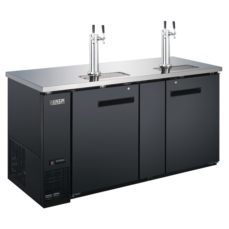 Product image #2 for Black Diamond 69-Inch Draft Beer Dispenser with 2 Double Tap Towers, 2 Hinged Doors and Stainless Steel Top