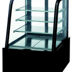 Thumbnail image #1 for Dukers Appliance Co., USA Ltd. DDM72R-CB Refrigerated Cake Display Case, 72"W, Curved Glass, 3 Shelves, Stainless Steel Exterior