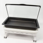Thumbnail image #1 for Eastern Tabletop EB15681 8 Qt Rectangular Aluminum Chafing Pan with Hinged Cover