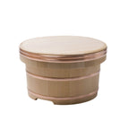 Thumbnail image #1 for Korin Inc Edobitsu TK-102-19-30 Wooden Rice Jar, 15-Cup Capacity, with Lid, 12" Diameter x 7-1/2"H