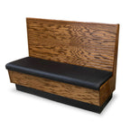 Thumbnail image #1 for JustChair Manufacturing JBS-WPF-42-GR2 Single Custom Booth, 42"H, Wood Plank Frame, Wooden Back, Removable Upholstered Seat