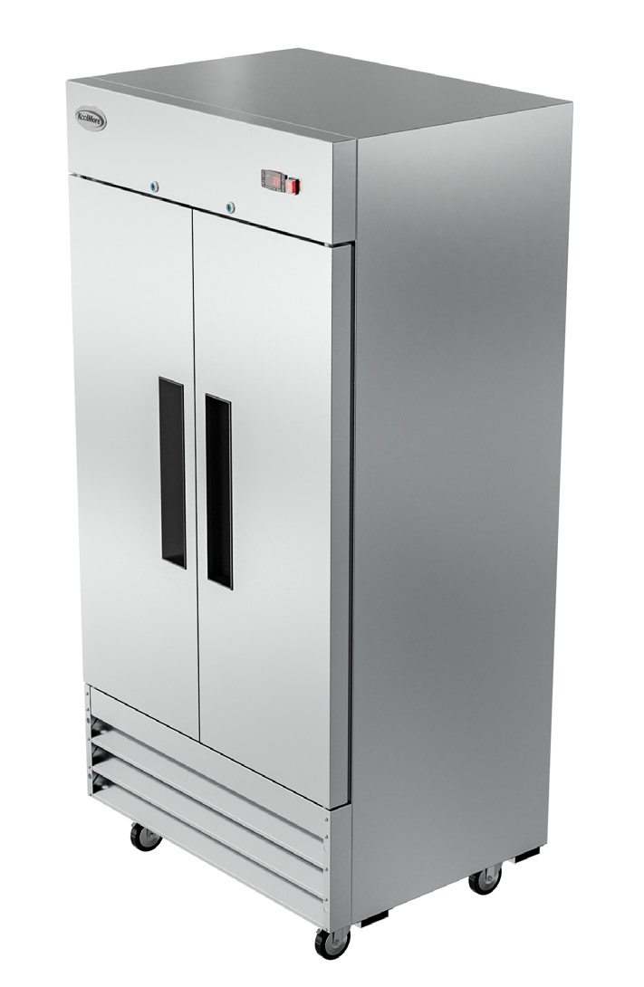 Product image #7 for KoolMore 39-Inch 2-Section Reach-In Refrigerator, 35 Cu. Ft., Bottom-Mount Self-Contained, Solid Doors, Stainless Steel