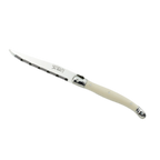 Thumbnail image #1 for Steelite International Jean Du Bost, Laguiole Ivory 5393S057 9-Inch Serrated Steak Knife with Ivory Handle, 13/0 Stainless Steel
