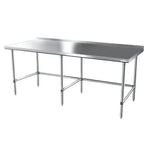 Thumbnail image #2 for NBR Equipment TG-9624R-X Stainless Steel Work Table, 96"W x 24"D x 37-1/4"H, 18/430 Top, 1-1/2" Rear Upturn