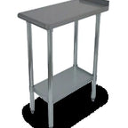 Thumbnail image #4 for Serv-Ware FTG-3012-4 12 x 30 x 34 Inch Equipment Filler Table, 18/430 Stainless Steel Top, 1-1/2 Inch Rear Up-Turn, Galvanized Undershelf