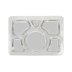Thumbnail image #1 for CAC China STRY-6R 6-Compartment Stainless Steel Tray with Round Center, 15-1/2" x 11-1/2" Case of 24