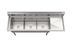 Thumbnail image #7 for KoolMore 75-Inch 3-Compartment Commercial Sink with Right-Hand Drainboard and Backsplash