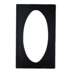 Thumbnail image #1 for G.E.T. Bugambilia 82725A1 Stainless Steel Rectangular Tile with Large Oval Cut-Out, 20-13/16" x 12-3/4"