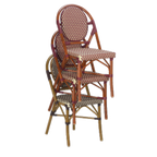 Thumbnail image #2 for G & A Commercial Seating Marina 808 Indoor/Outdoor Stacking Side Chair with Woven Nylon Seat and Back, Aluminum Frame