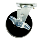 Thumbnail image #1 for New Age C495 Swivel Plate Caster with Brake, 6 in Diameter, Polyolefin Wheel, 750 lb Capacity