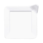 Thumbnail image #1 for G.E.T. Stratus - EGS B475SQ-W White Melamine Square Plate, 4-3/4-Inch, Wide Rim with 1-Inch Raised Handle Case of 12