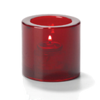 Thumbnail image #1 for Hollowick/Steelite 5140R Ruby Glass Tealight Lamp, 2-3/4" Diameter x 2-7/8"H