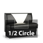 Thumbnail image #1 for JustChair Manufacturing JBSB-UVB-HC-36-GR2 Half-Circle Banquette, 2 Corners, Upholstered V-Back with Lumbar Support and Seat, 36"H