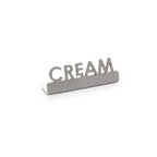 Thumbnail image #1 for American Metalcraft MSSCR2 Mini Laser-Cut Sign, Stainless Steel, Cream, 0.6"W x 2.1"D x 0.7"H Case of 144