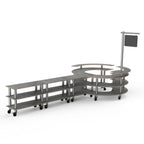 Thumbnail image #1 for Steelite International Mogogo, Modular MGCMSA02GSXW 4-Tier Modular Buffet Station, Grey Slate Laminate, 205"W x 98"D x 101"H