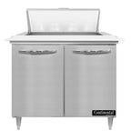 Thumbnail image #2 for Continental Refrigerator Designer Line D36N8C 36" One-Section Sandwich Prep Table, 8-Pan, Stainless Steel, Front-Breathing