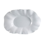 Thumbnail image #1 for CAC China Catering Collection MX-W25 Porcelain Oblong Platter, 26 x 17 x 3-1/2 in, Scallop Edge, Wide Rim Case of 3