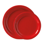 Thumbnail image #1 for G.E.T. Red Sensation NP-7-RSP Round Red Melamine Plate, 7-1/4" Diameter, Narrow Rim Case of 4 Dozen