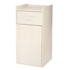 Thumbnail image #1 for Alpine Industries ALP476-WHI 40 Gallon White Wood-Veneer Bar Trash Receptacle Enclosure with Drop Hole and Tray Shelf