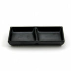 Thumbnail image #1 for G.E.T. Zen - EGS JW521-B Rectangular 2-Compartment Sauce Bowl, 4 oz, Black Melamine Case of 6
