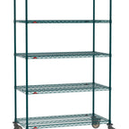 Thumbnail image #1 for Metro Super Erecta SE-1830K3-80-M5 Mobile Wire Shelving Unit, 30"W x 18"D x 80"H, 900 lbs per unit, evenly distributed1" shelf adjustment, (5) wire