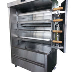 Thumbnail image #2 for AMPTO Metal Supreme FRG4VE Gas Rotisserie Oven, 20-Chicken Capacity, 4 Stainless Steel V-Spit Skewers, Manual Controls