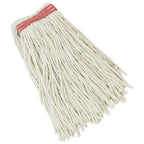 Thumbnail image #1 for Libman Commercial 975 Wet Mop Head, 24 oz, Cut-End, 4-Ply, 1-1/4" Cloth Headband, Recycled Cotton Blend, White Case of 6