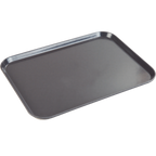 Thumbnail image #1 for Dinex DX1089M44 Rectangular Flat Fiberglass Healthcare Tray, 15" x 20", Graphite Gray
