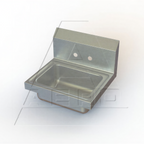 Thumbnail image #1 for AERO Manufacturing HS Wall-Mounted Stainless Steel Hand Sink, 14"W x 10"D x 5" Deep, 8" Backsplash, No Faucet