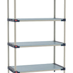 Thumbnail image #1 for Metro MetroMax 4 M4-2136F-74-S4 Stationary Starter Shelving Unit, Solid All-Polymer, 4-Tier, 21"D x 36"W x 74"H