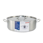 Thumbnail image #1 for CAC China SSBZ-25 Stainless Steel Brazier, 25 Qt., 17-3/4 in., with Lid, Induction Ready Case of 2