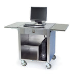Thumbnail image #1 for Lakeside Manufacturing 641 Cashier Stand with Stainless Steel Top, 2 Fold-Down Tray Slides, Tower CPU Configuration, 51.25W x 26.25D x 35H