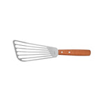 Thumbnail image #1 for CAC China TNRW-SP73 Slotted Spatula, 6-3/4-Inch Stainless Steel with Wooden Handle Case of 144