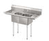 Thumbnail image #4 for KoolMore 52-Inch Two-Compartment Commercial Stainless Steel Sink with Dual Drainboards and Backsplash