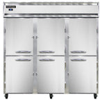 Thumbnail image #1 for Continental Refrigerator 3RSNSSHD Three-Section Reach-In Refrigerator, Shallow, Half-Height Solid Doors, Stainless Steel Interior & Exterior