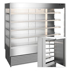 Thumbnail image #1 for GTI Designs United USPLT-937 Refrigerated Slim Multideck Pass-Through Merchandiser, 39.25"W x 79"H, 4-Tier, Self-Contained