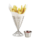 Thumbnail image #1 for G.E.T. Specialty Servingware 4-88068 Stainless Steel Spiral Fry Cone Basket, 4" Diameter x 6-1/2" High Case of 12