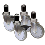Thumbnail image #1 for Component Hardware CSTPK-5RES 5" Polyurethane Stem Caster Set, Swivel, 2 Brakes, 250 lb Capacity Each